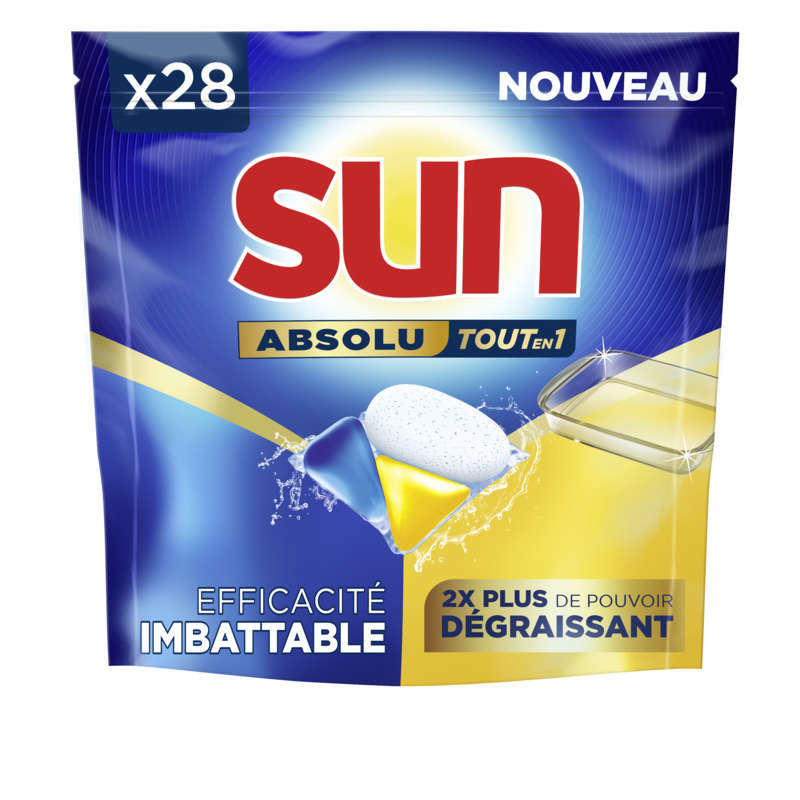 Sun capsule lave vaisselle dégraissant x28