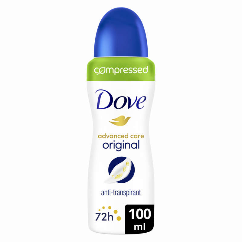 Dove déodorant spray compressé anti-transpirant advanced care original 100ml