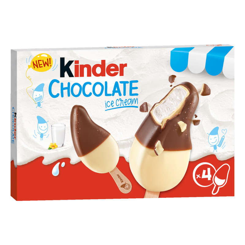 Kinder milk chocolate ice cream x4 - 152g