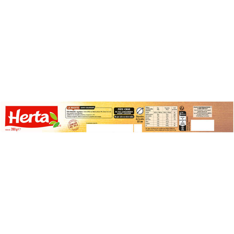 Herta Trésor de Grand-Mère Pâte Feuilletée pur beurre 280g