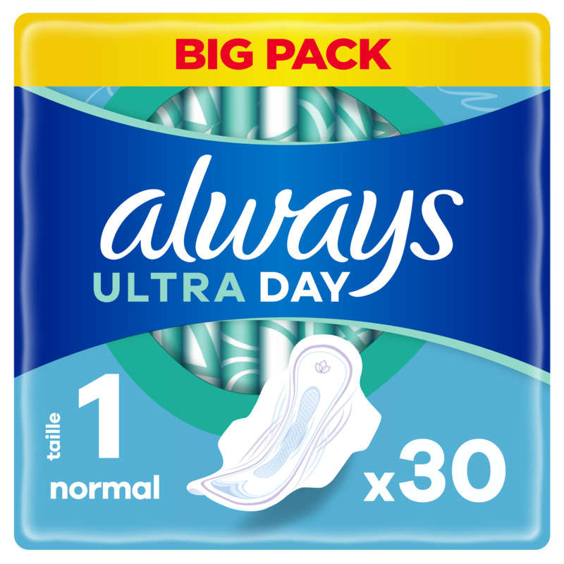 Always ultra serviettes normal taille 1 ailettes x30 serviettes