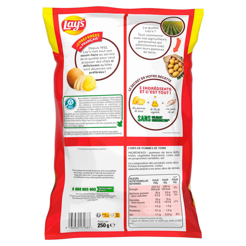 Lay's Chips Nature Format Familial 250g