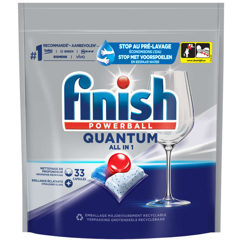 Finish Powerball Quantum All in One Dishwasher Capsules x33