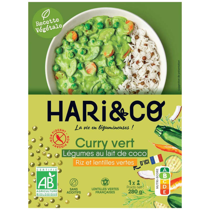 Hari&Co green curry vegetables with organic coconut milk 280g