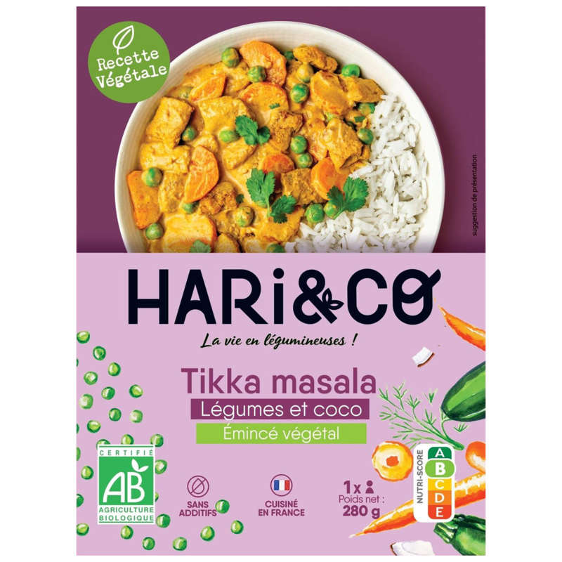 Hari&Co tikka masala vegetables and organic coconut 280g