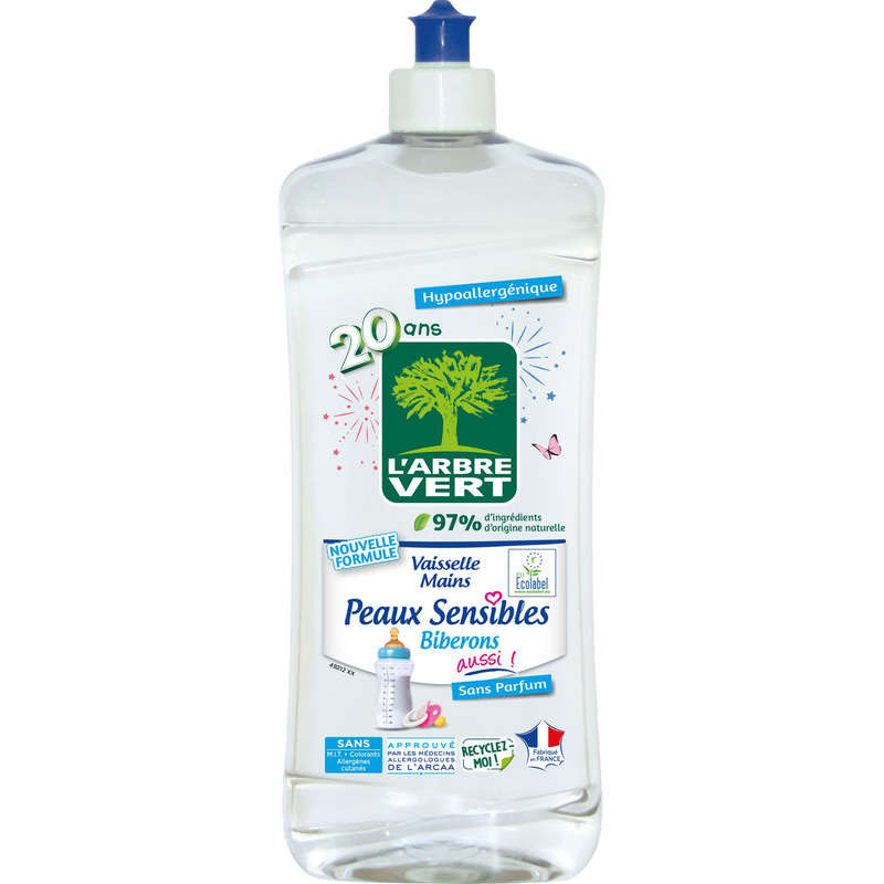 L'Arbre Vert Vaisselle Mains Peaux Sensibles Biberons Aussi 750ml