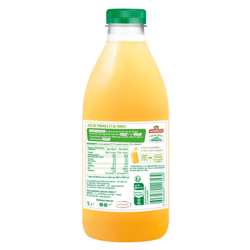 Andros jus multivitaminés pomme poire 1L