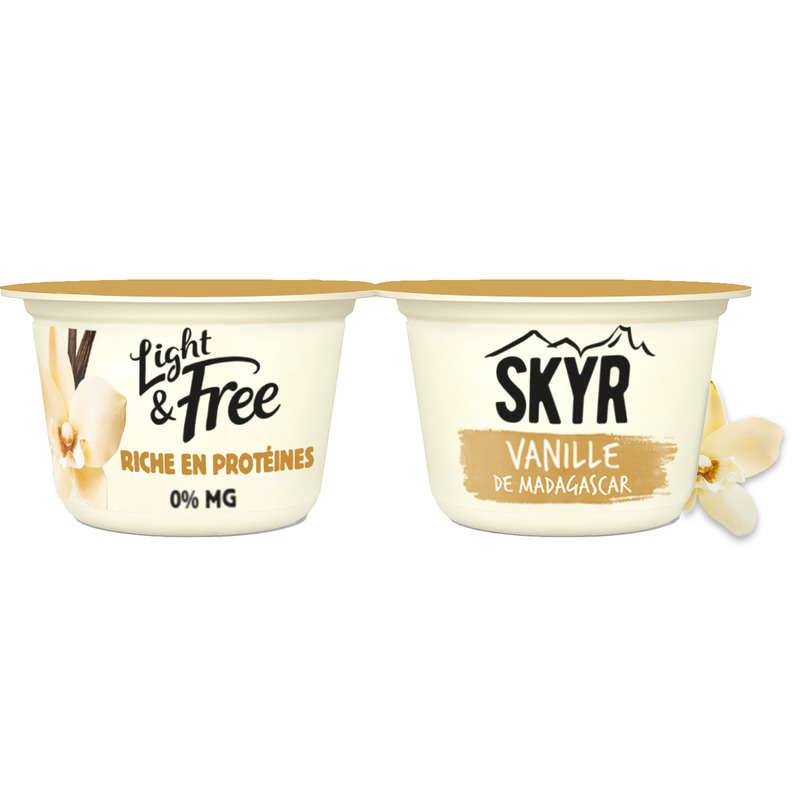 Light&Free Skyr Vanille de Madagascar 0% Mg 2x145g