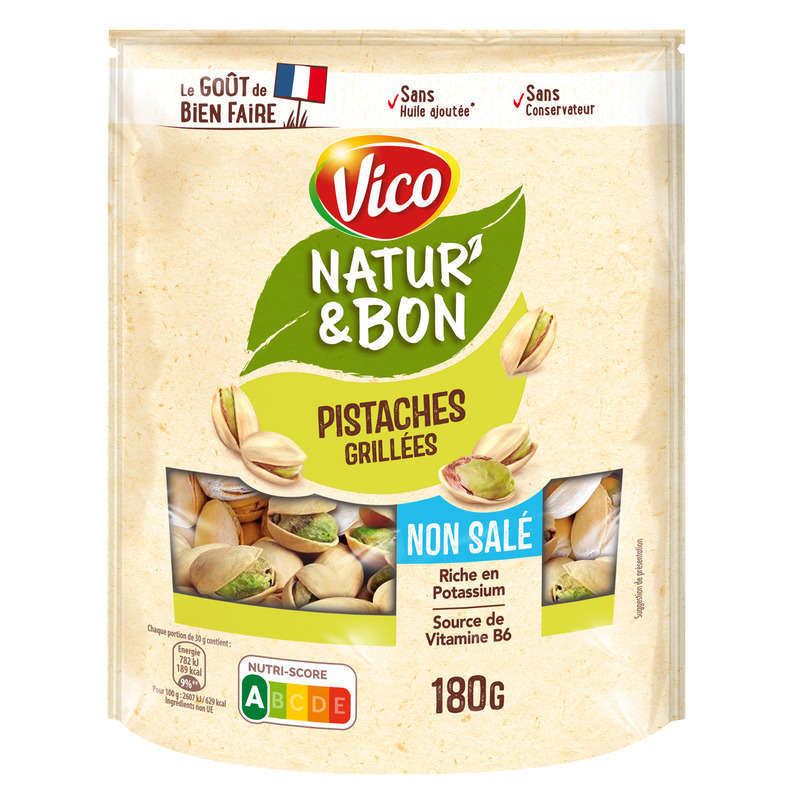 Vico Natur'&bon pistaches grillées non salées 180g