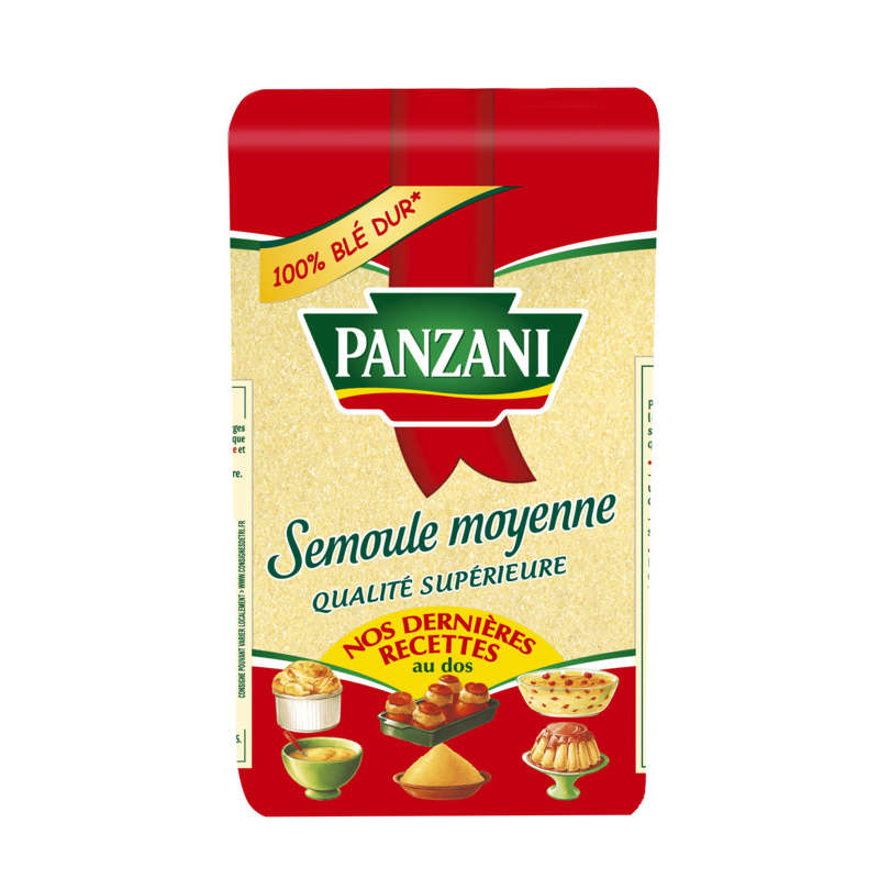 Panzani Semoule Moyenne 100% Blé Dur Qualité Supérieure 500G