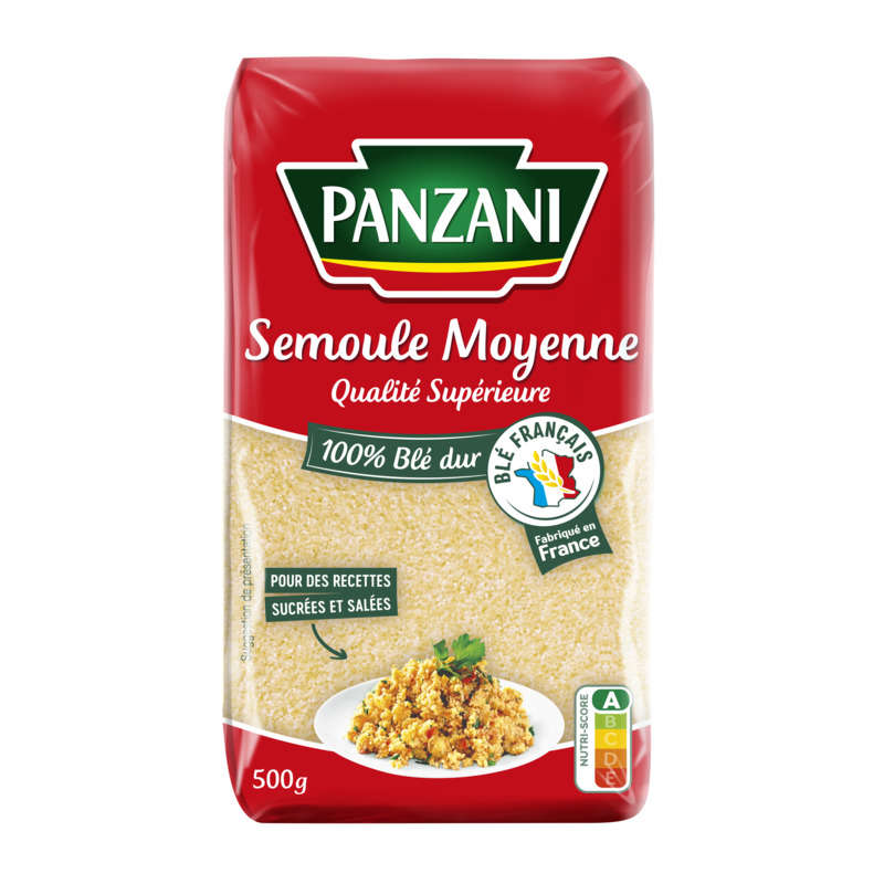 Panzani Semoule Moyenne 100% Blé Dur Qualité Supérieure 500G