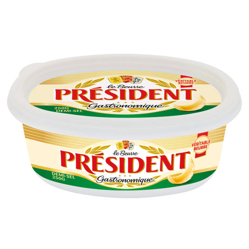 President Semi-salted gourmet butter 80% fat Butter dish 250gr