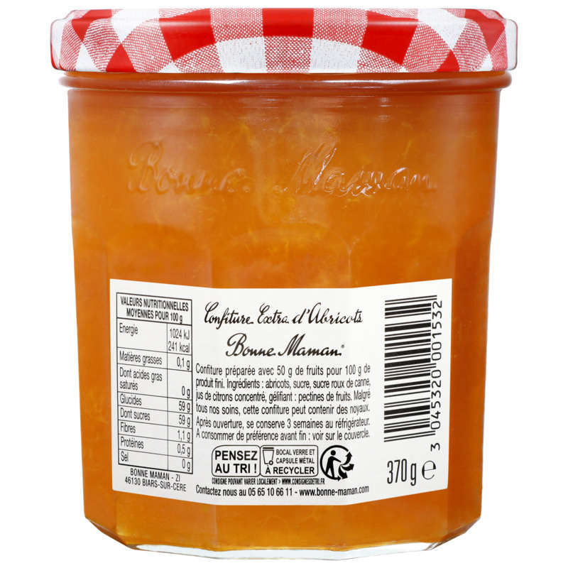 Bonne Maman Confiture d'abricots 370g