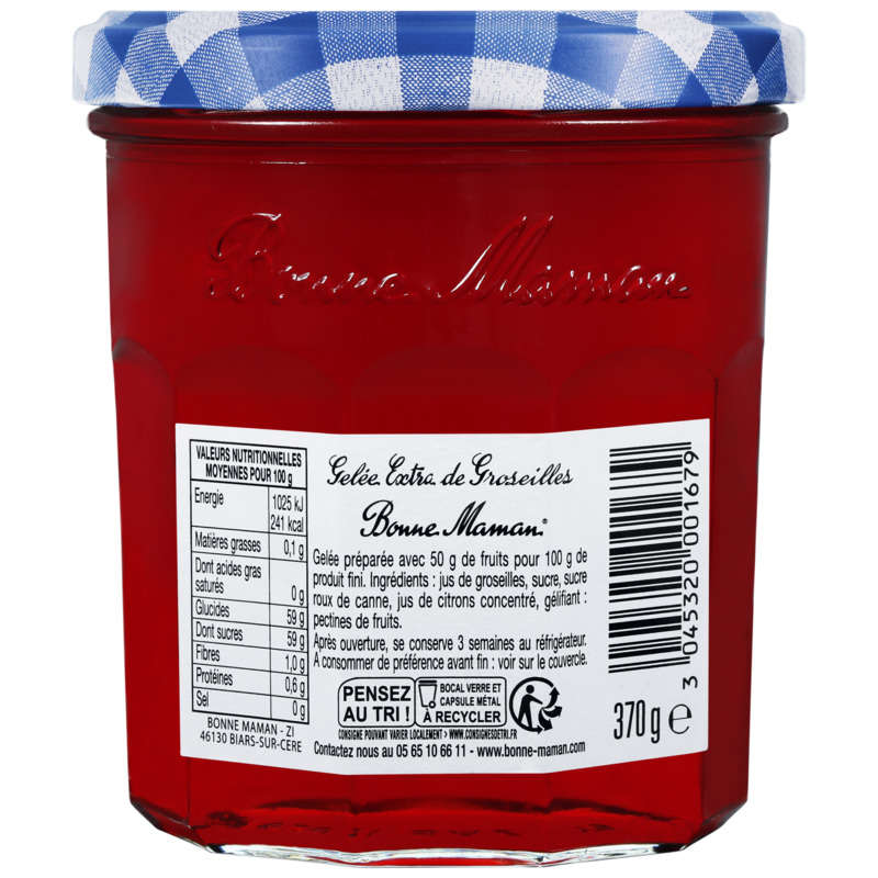 Bonne Maman Gelée de groseilles 370g