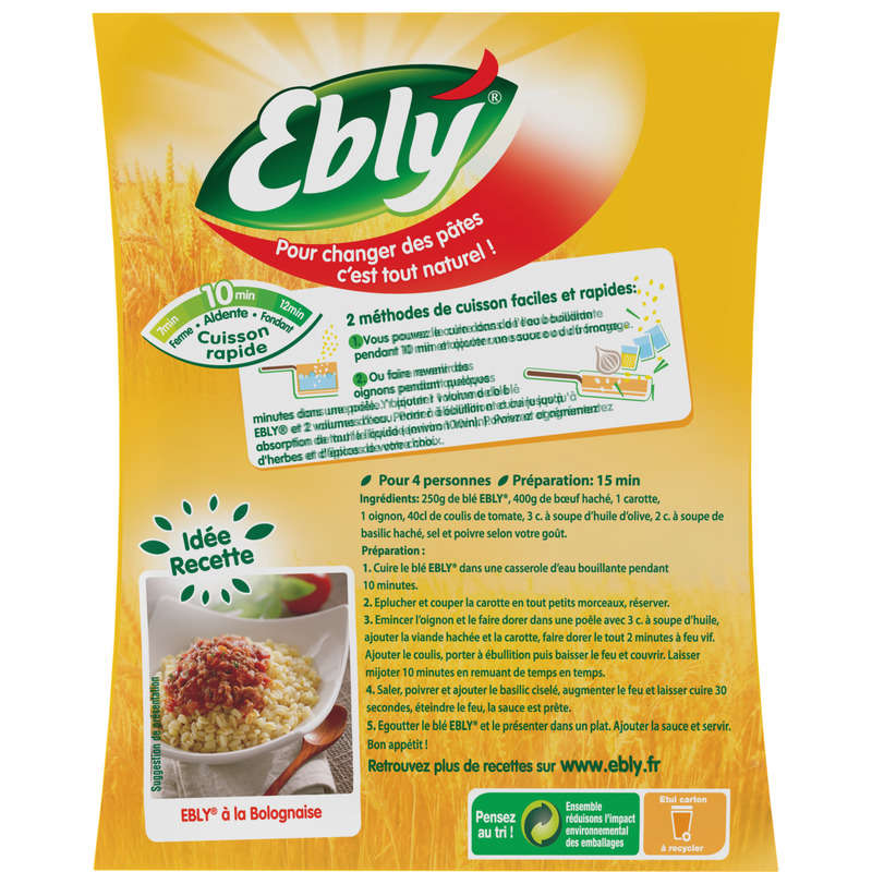 Ebly Blé, cuisson 10 minutes 500g