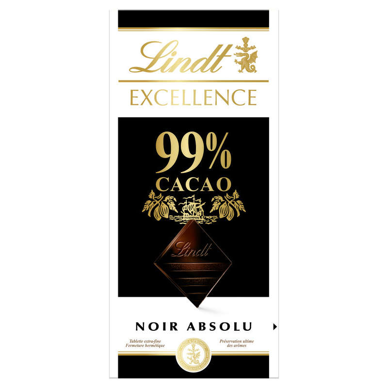 Lindt Chocolat Noir Absolu Extra Fin 99% Cacao 50G