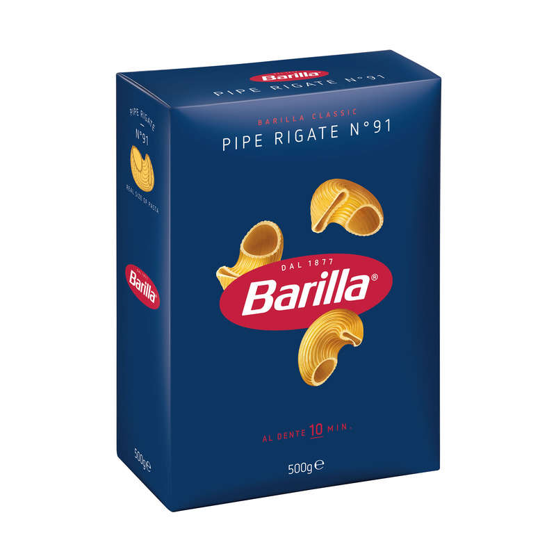 Barilla Pâtes Pipe Rigate 500g