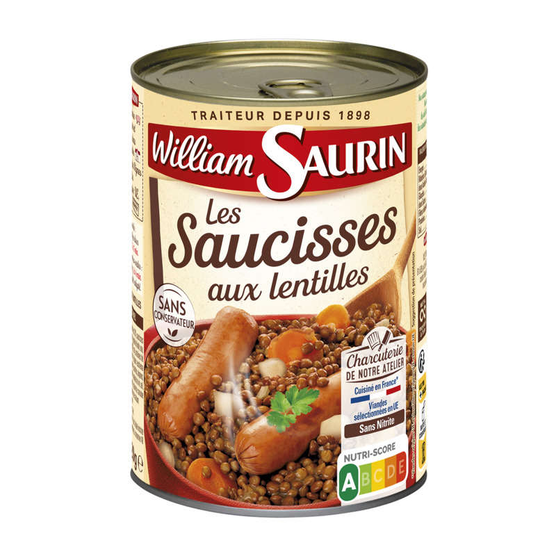 William Saurin Saucisses aux lentilles 420g