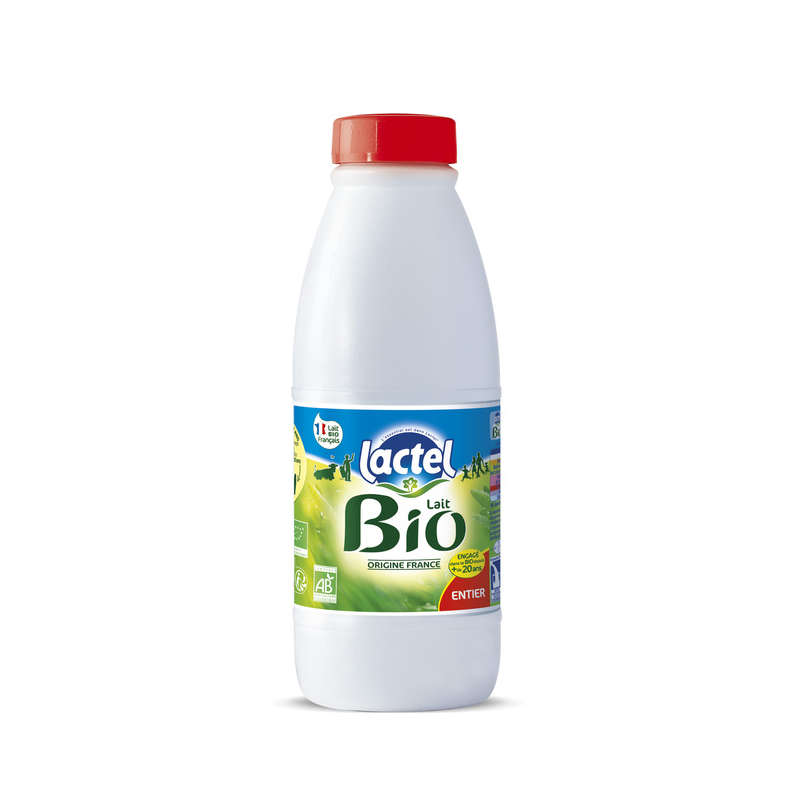 Lactel Lait Bio, Entier, stérilisé UHT 1l