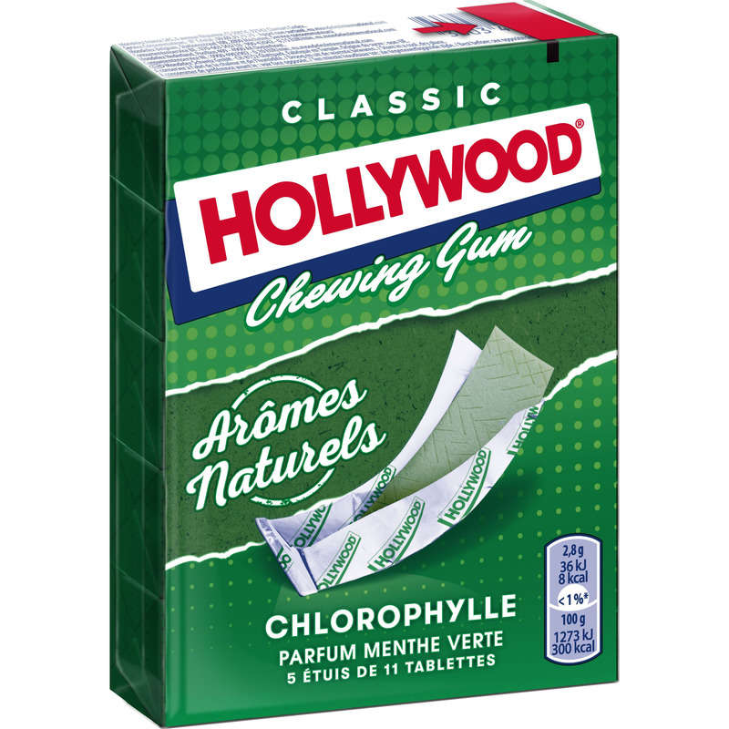 Hollywood Chewing-gum Chlorophylle Menthe Verte 155g