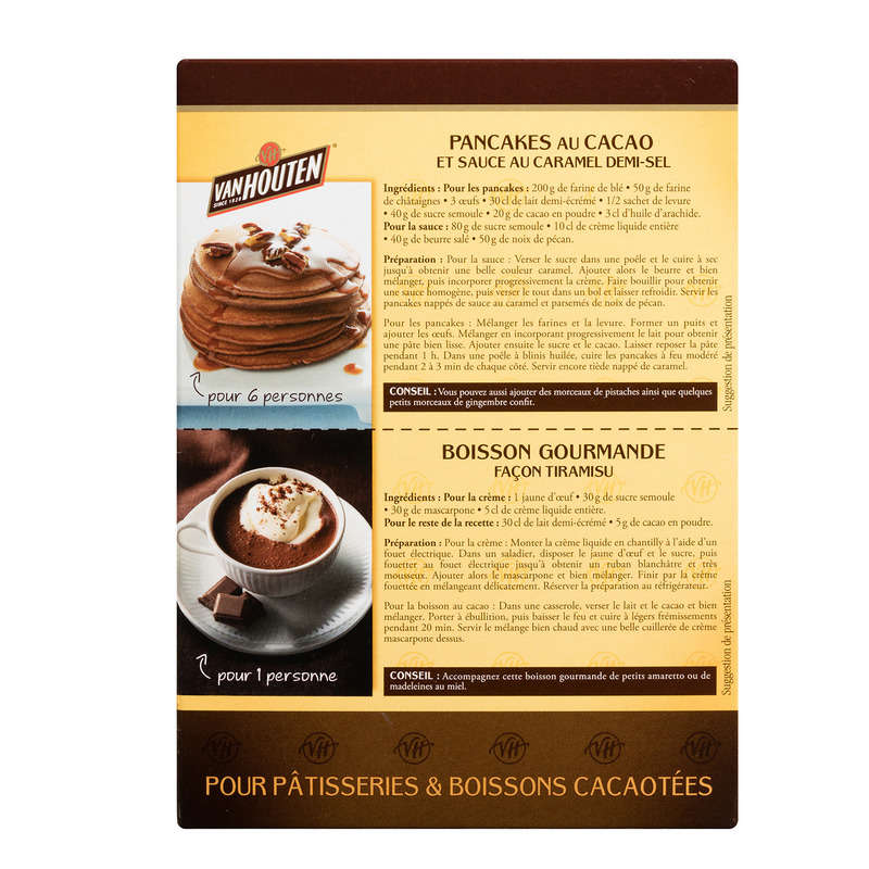 Vanhouten Cacao En Poudre Non Sucré Pour Pâtisseries & Boissons 250G